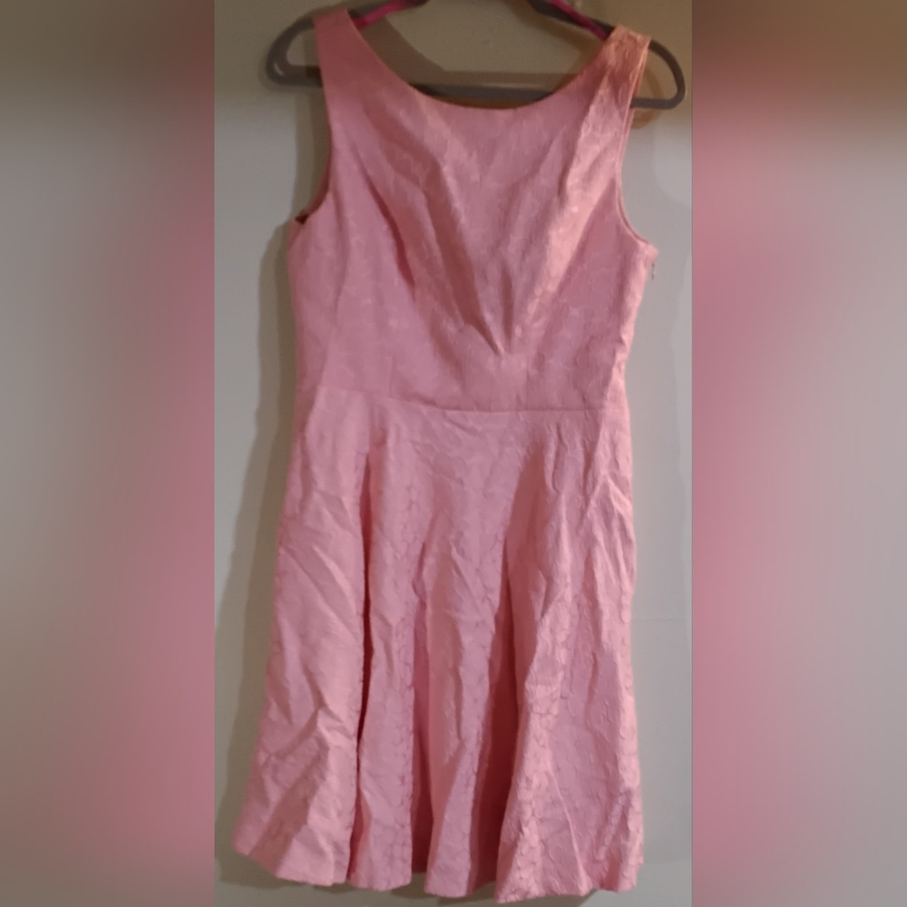 Pink Pleated A-Line Sleeveless Dress By Betsey Johnson Size 10